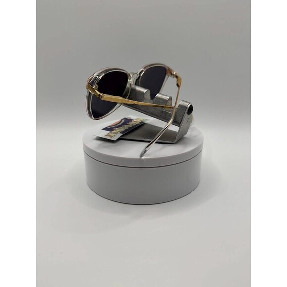 True Vintage Sunglasses | NOS | Preppy Style | Crystal Blue & Gold | Grey Lens main image 6